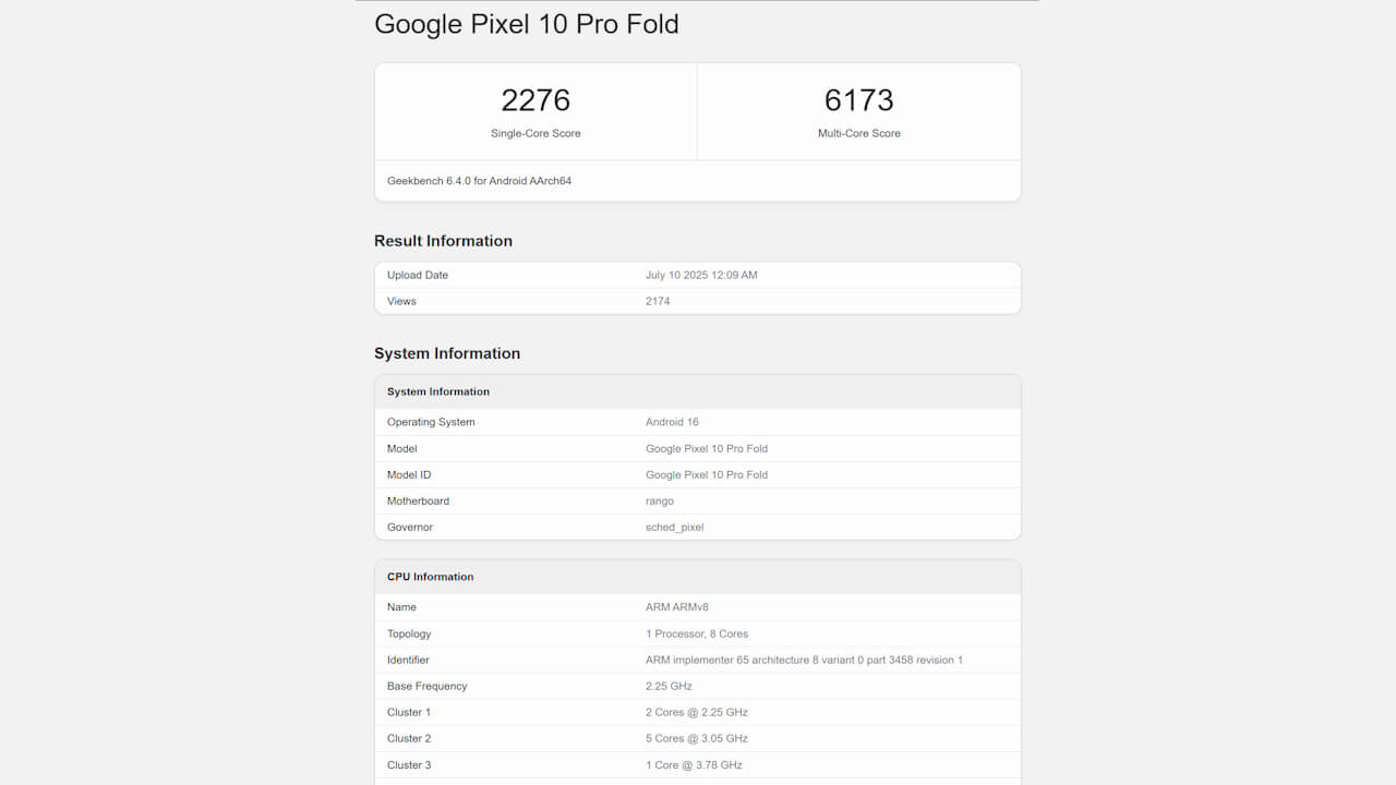 Google Pixel 10 Pro Fold